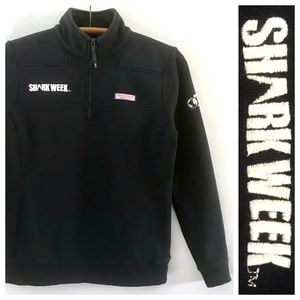 Vineyard Vines Shark Week Navy Shep 1/4 Zip Pullover Shirt Top